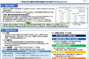 東京都、学校の働き方改革「実行プログラム」策定…超過勤務ゼロへ 画像