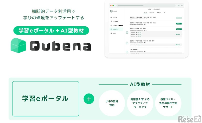 学習eポータル＋AI型教材「Qubena（キュビナ）」