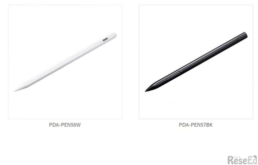 （左）Apple iPad専用「PDA-PEN56W」、（右）Microsoft Surface専用「PDA-PEN57BK」