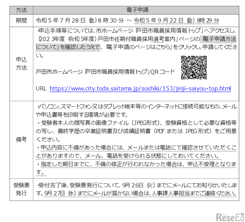 戸田市、教育DX任期付職員募集