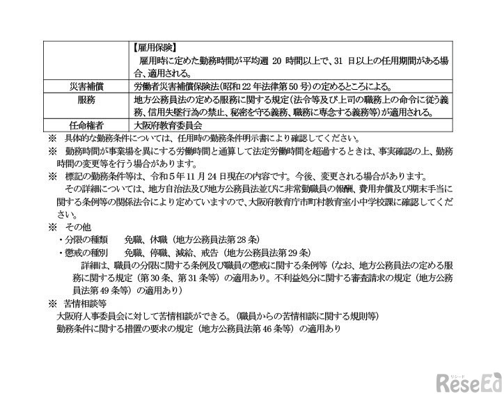 スクールカウンセラーに係る勤務条件など