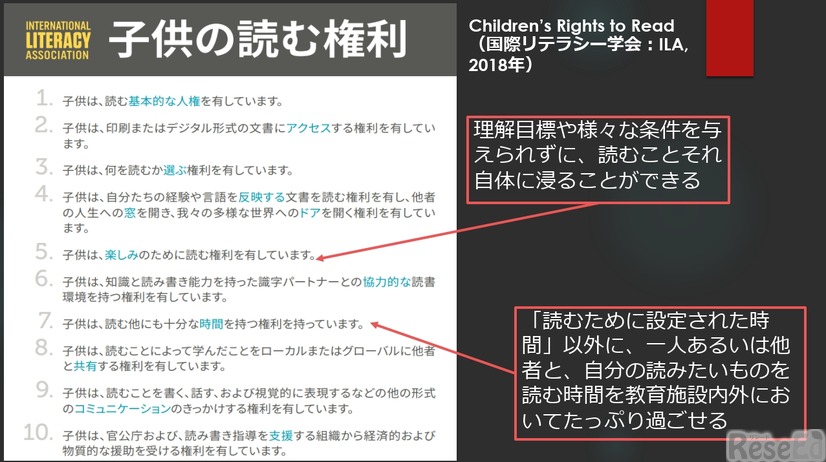 「Children’s Rights to Read（子どもの読む権利）」