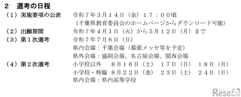 選考の日程