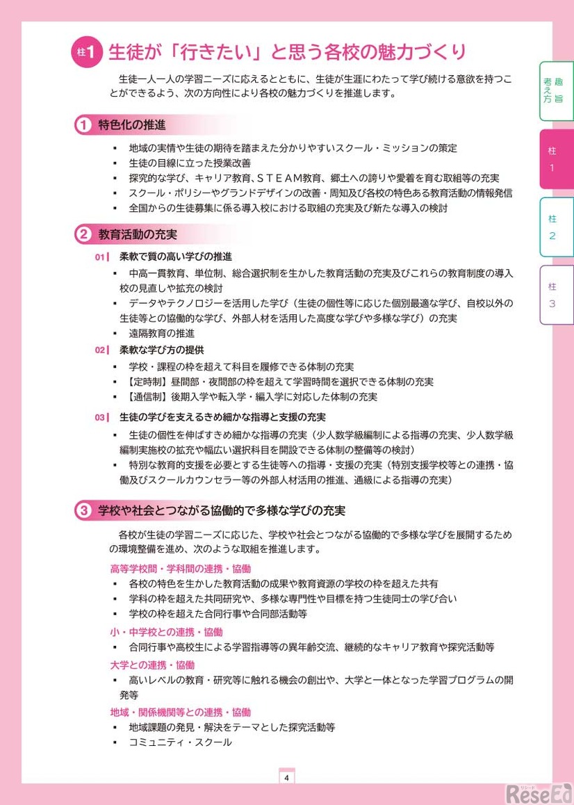 「青森県立高等学校魅力づくり推進計画基本方針（案）」概要