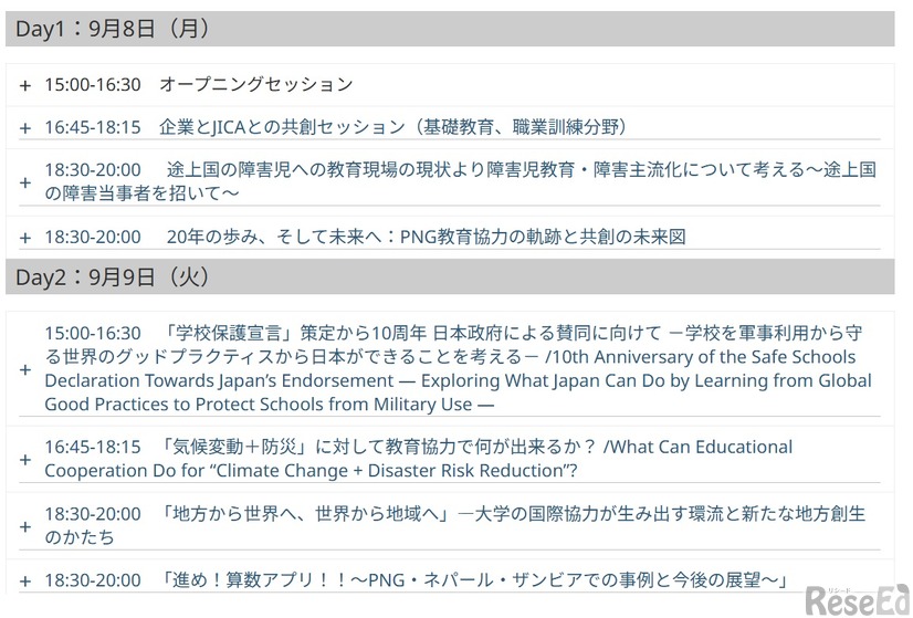 プログラム：Day1・Day2