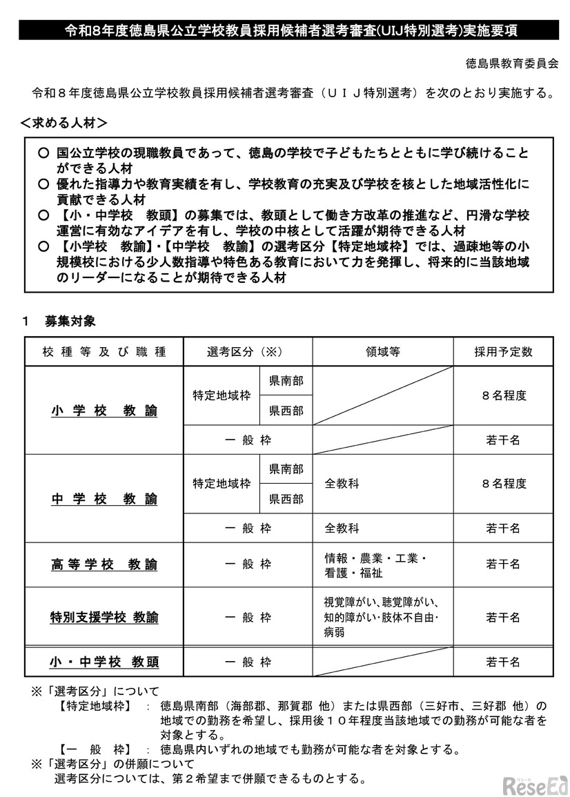 2026年度 UIJ特別選考（秋選考）実施要項