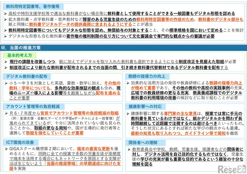 デジタル教科書推進ワーキンググループ審議まとめ（概要）