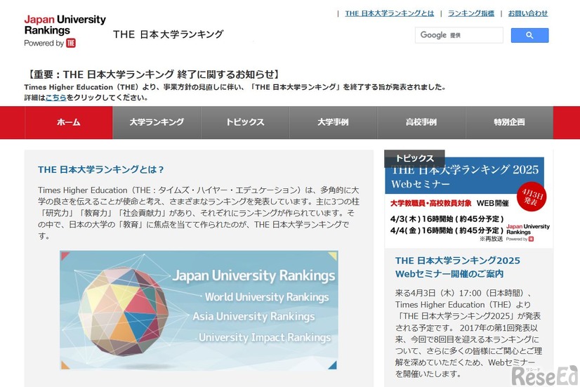 THE 日本大学ランキング