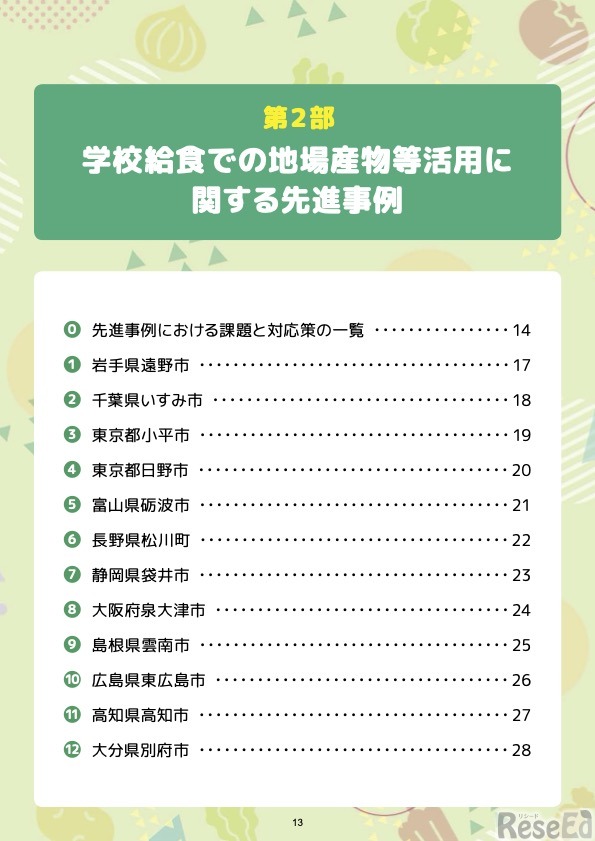 第2部：学校給食での地場産物等活用に関する先進事例