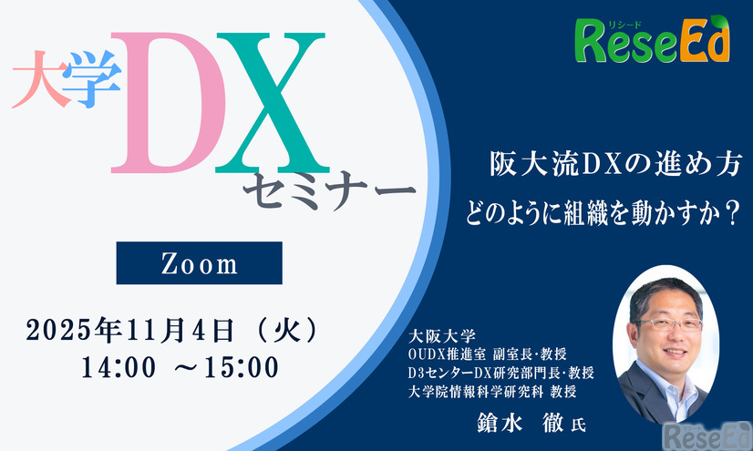 【11/4 Zoom】大学DXセミナー「阪大流DXの進め方：どのように組織を動かすか？」