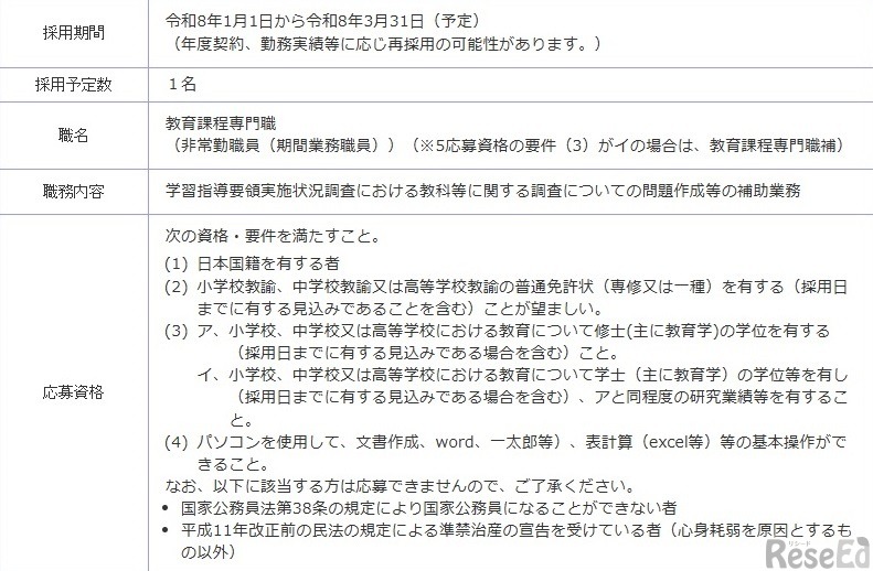 職務内容と応募資格など