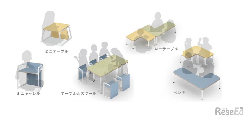 テーブル＆スツール「Puzzme」