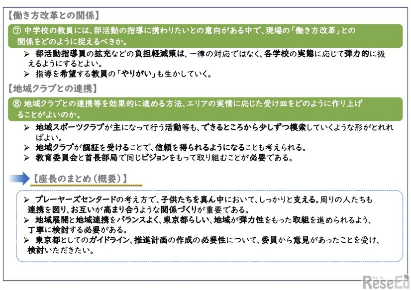 ＜参考資料＞第1回会議のおもな意見