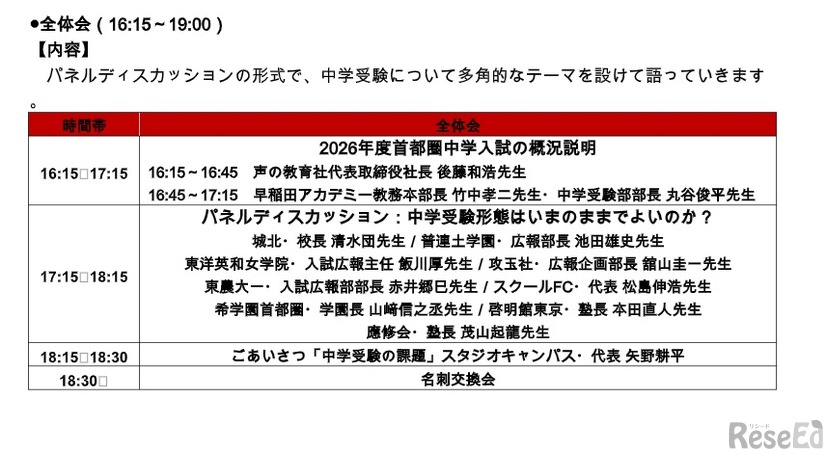 プログラム「全体会」