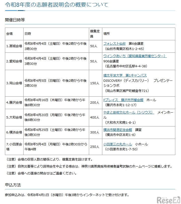 令和8年度志願者説明会について
