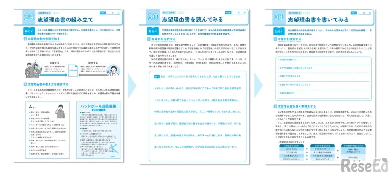 志望理由書の書き方を学ぶワークを新設