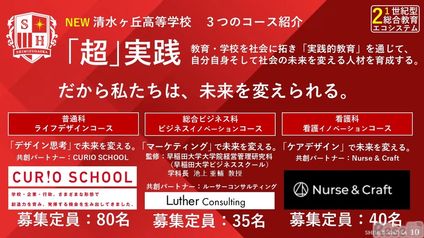 清水ヶ丘高等学校 説明資料より