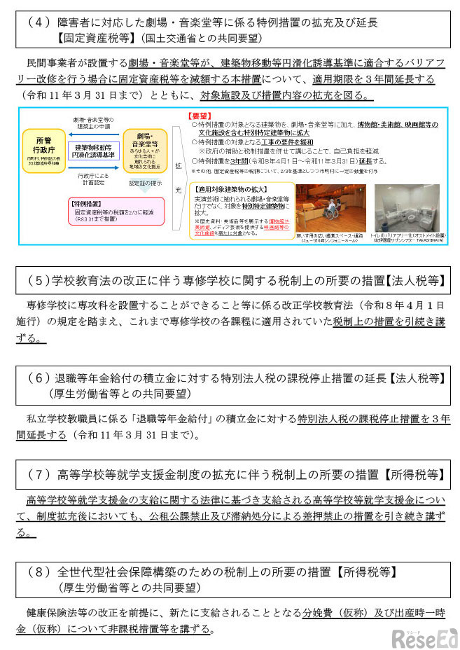 令和8年度 文部科学省関係税制改正要望の結果 （概要）