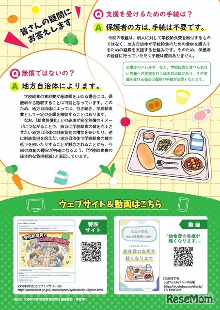 「学校給食費の抜本的な負担軽減」デジタルチラシ