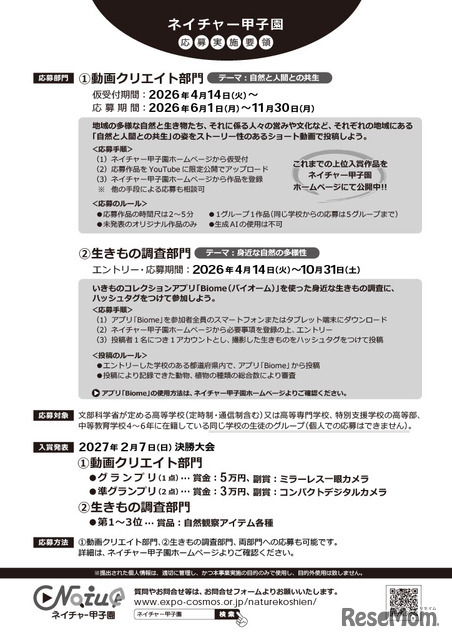 ネイチャー甲子園、チラシ