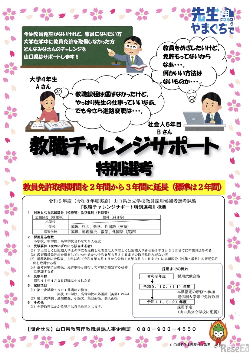 教職チャレンジサポート特別選考