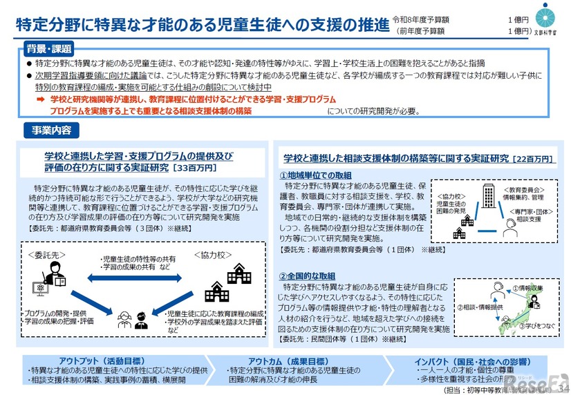 特定分野に特異な才能のある児童生徒への支援の推進