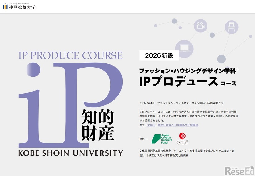ファッション・ハウジングデザイン学科「IPプロデュースコース」