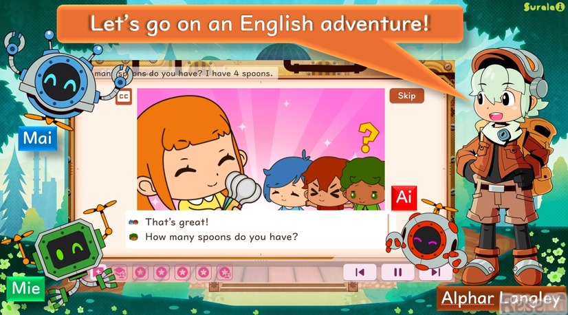 「小学校英語」イメージ：表情豊かなキャラクターと一緒に楽しく英語を学習できる。