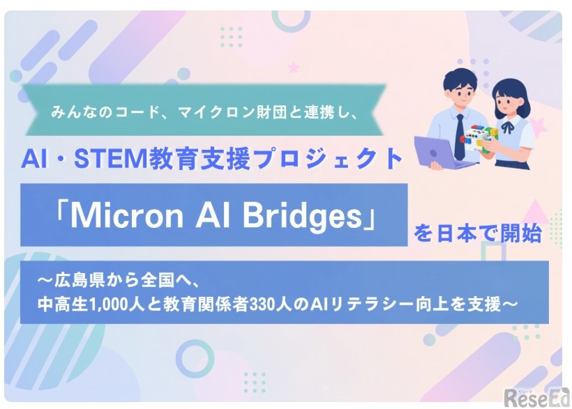 みんなのコード、マイクロン財団と連携し、AI・STEM教育支援プロジェクト「Micron AI Bridges」を日本で開始