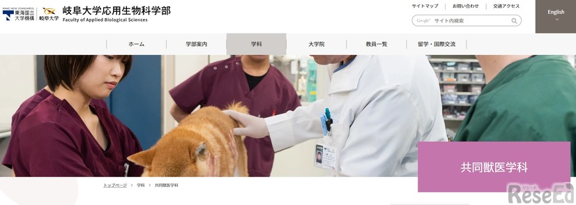 岐阜大学：応用生物科学部 共同獣医学科