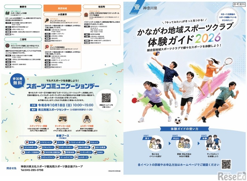 かながわ地域スポーツクラブ体験ガイド（リーフレット）