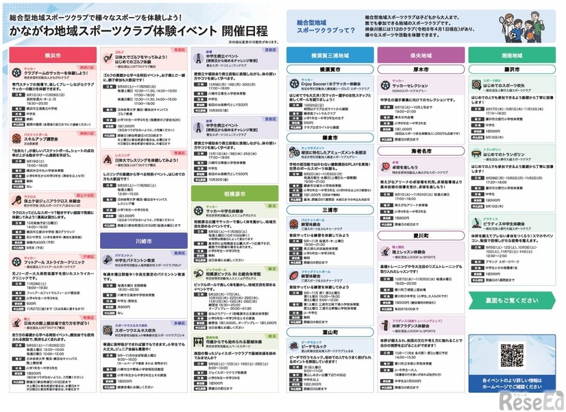 かながわ地域スポーツクラブ体験ガイド（リーフレット）