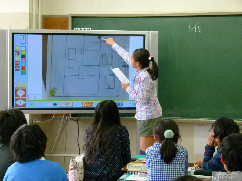 電子黒板による授業の一例