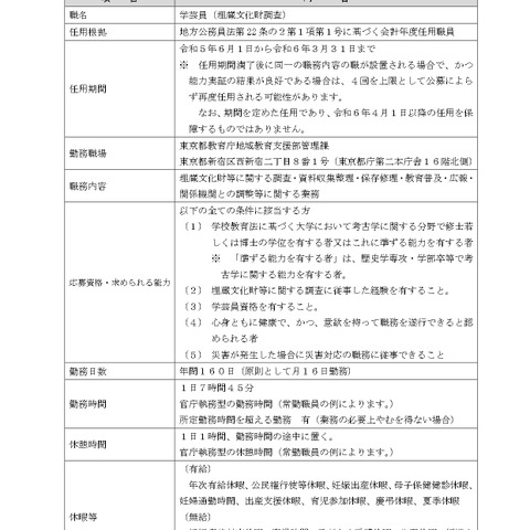東京都、埋蔵文化財調査担当の学芸員を募集 画像