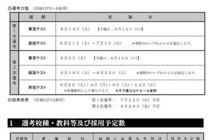 大阪府豊能地区の教員採用、出願3/24-4/24