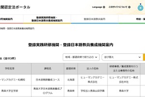 文部科学省、日本語教員養成機関の登録結果を発表