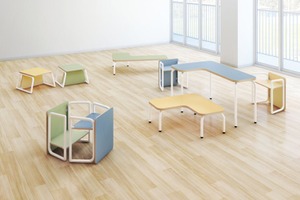 コクヨのテーブル＆スツール「Puzzme」新発売…子供が主役の学びを促す