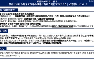 東京都、働き方改革「実行プログラム」取扱いを整理…給特法改正受け
