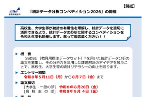 総務省「統計データ分析コンペ」高校生以上の論文募集