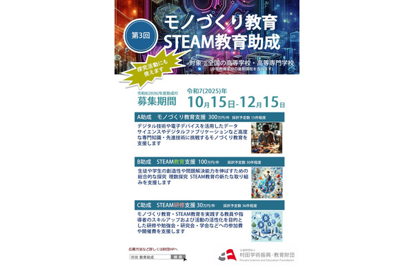 STEAM教育助成、対象を全国に拡大…最大300万円支援 画像