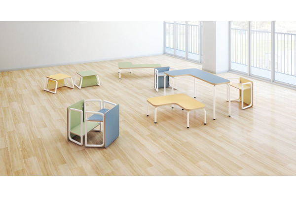 コクヨのテーブル＆スツール「Puzzme」新発売…子供が主役の学びを促す 画像