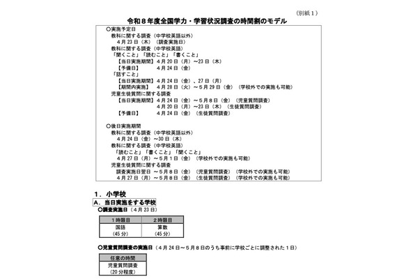 【全国学力テスト】2026年度の実施要領を通知…CBT中学英語の実施日程など 画像
