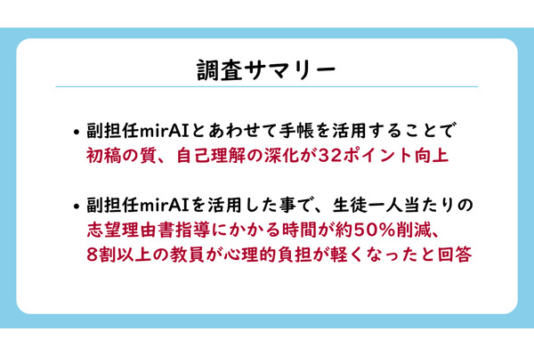 手帳×生成AIで志望理由書の質が向上、教員の指導時間は50％削減 画像