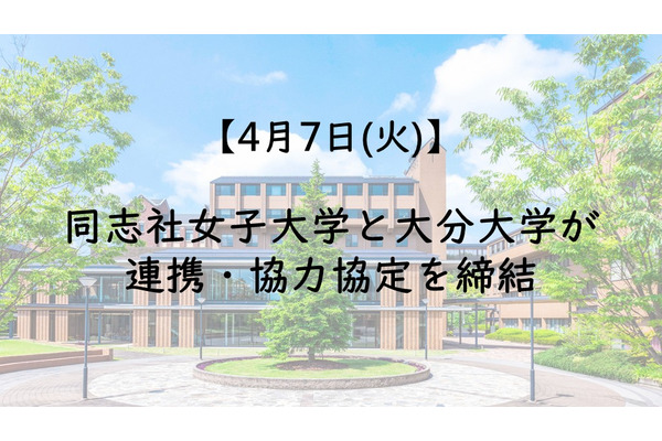 同志社女子大と大分大、教育・研究高度化で連携・協力協定…調印式4/7 画像