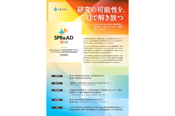 AI for Science萌芽的挑戦研究創出事業、4/17より公募…説明会も 画像
