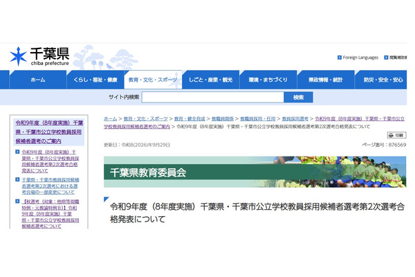 【教員採用】千葉県・市、1,818人合格…前年比18人増 画像