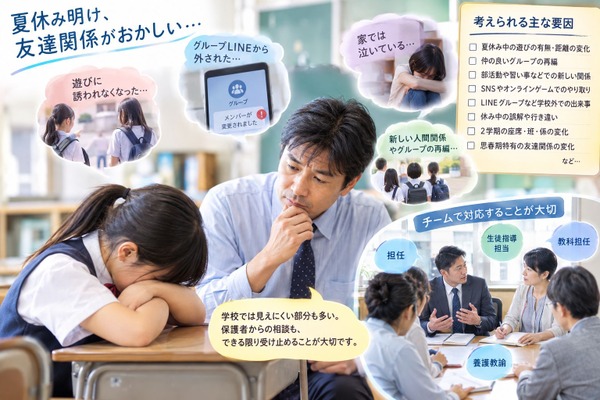 【相談対応Q＆A】夏休み明け、友達関係に異変 画像