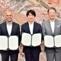 左から：アミット・セバク氏（ETS CEO）、大貫進一郎氏（日本大学学長）、藤沢裕厚氏（IIBC理事長）