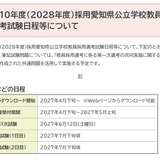 【教員採用】愛知県、2028年度の第1次試験は6/12…共通問題で実施 画像
