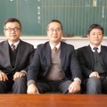 鹿児島市立谷山中学校（左から）松永裕幸教頭、草野芳人校長、平國弘明教頭